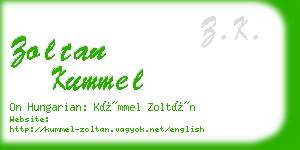 zoltan kummel business card